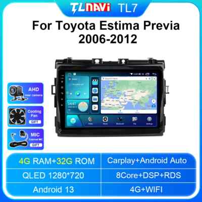 For Toyota Estima Previa Tarago Android Auto Car Radio CarPlay Stereo GPS Screen