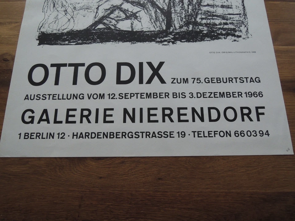 Otto Dix Original Lithographie 1966 guter Zustand 48x73 cm Galerie Nierendorf - Bild 2 von 4