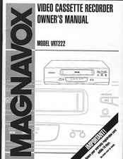 Magnavox Owners Manual Video Cassette Recorder Model VRT222