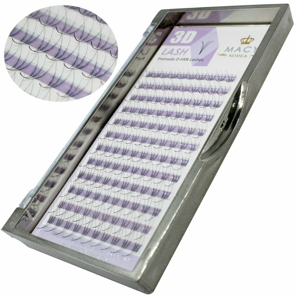 W 3D Lashes Volumen Wimpern fertige Fächer Wimpernverlängerung C, D-Curl Macy