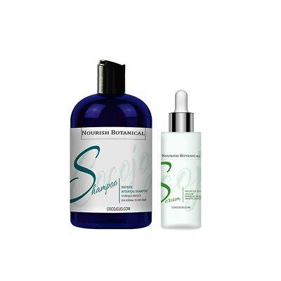 Nourish botanical shampoo & serum hair treatment set moisturizing kit combo