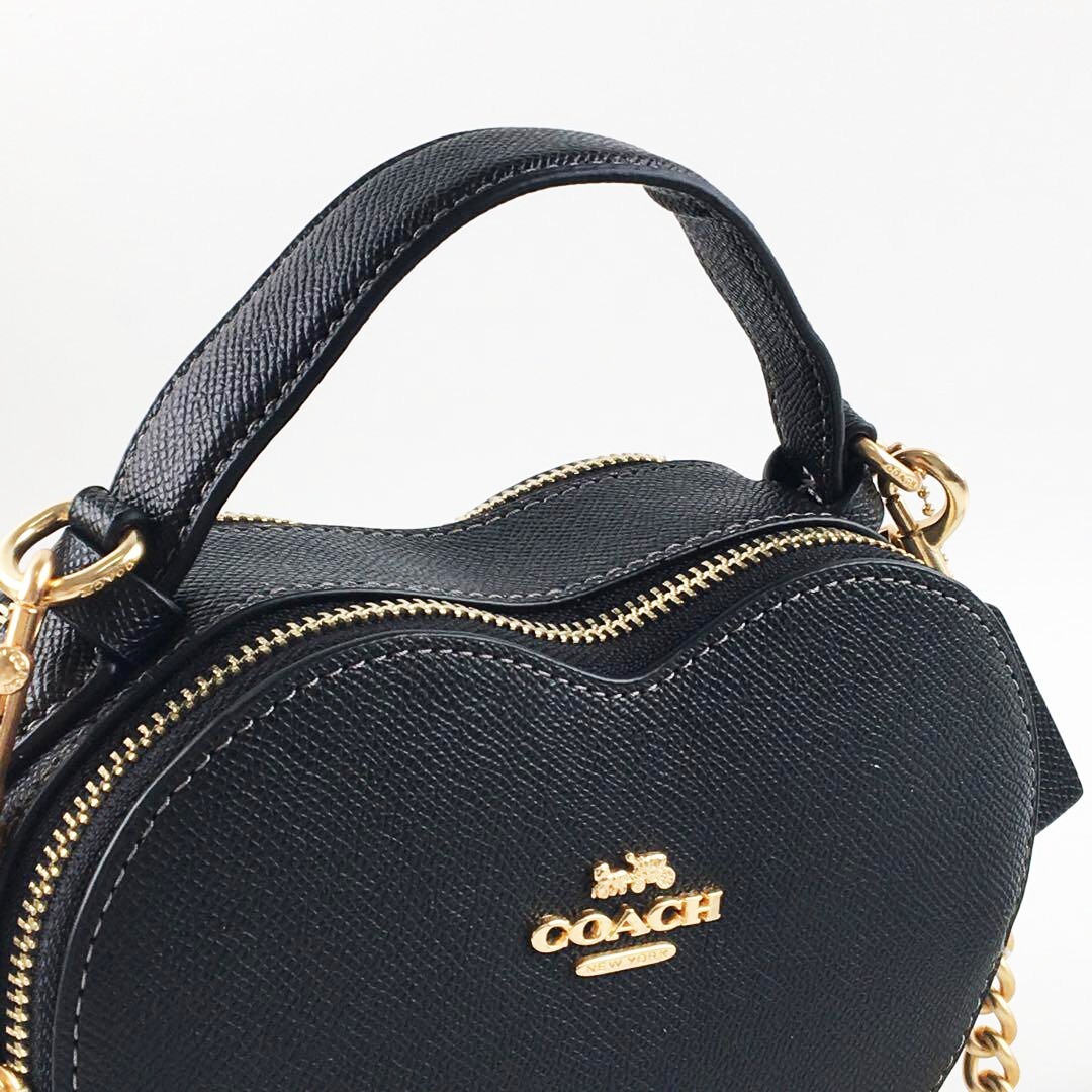 COACH Heart Crossbody shoulder 2WAY Bag black CE652 outlet