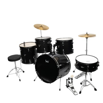  FREE SHIPPING!  Full Size Acoustic Drum Kit +Cymbals +Throne +Snare!