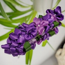 Vintage 90s ribbon flower Barrette Hair Clip