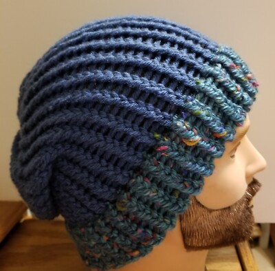 One Size Soft Multi-colors Extra Wam Wool Blend Hand Knit 100% Handmade Slouch
