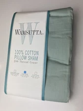 Wamsutta  (2) KING PILLOW SHAM 20 X 36 200-Thread Count 100% Cotton Green