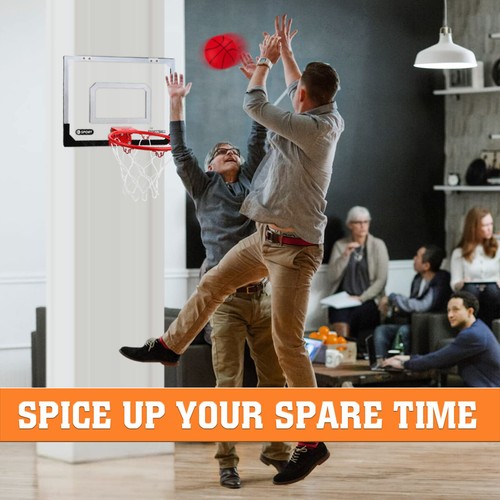 Indoor Over the Door Backboard Mini Basketball Hoop Net With Ball Pump Game Set - Picture 8 of 12