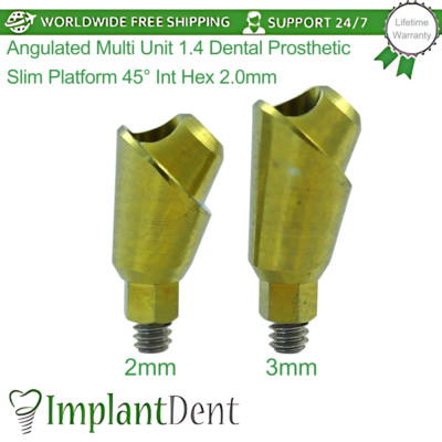 Winkel Multi Unit 1.4 Dental Prothese Slim Platform 45° Int Hex 2.0mm