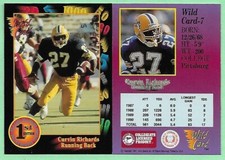 1991 Wild Card Football 1st Edition Curvin Richards RC #7 Pittsburg👍