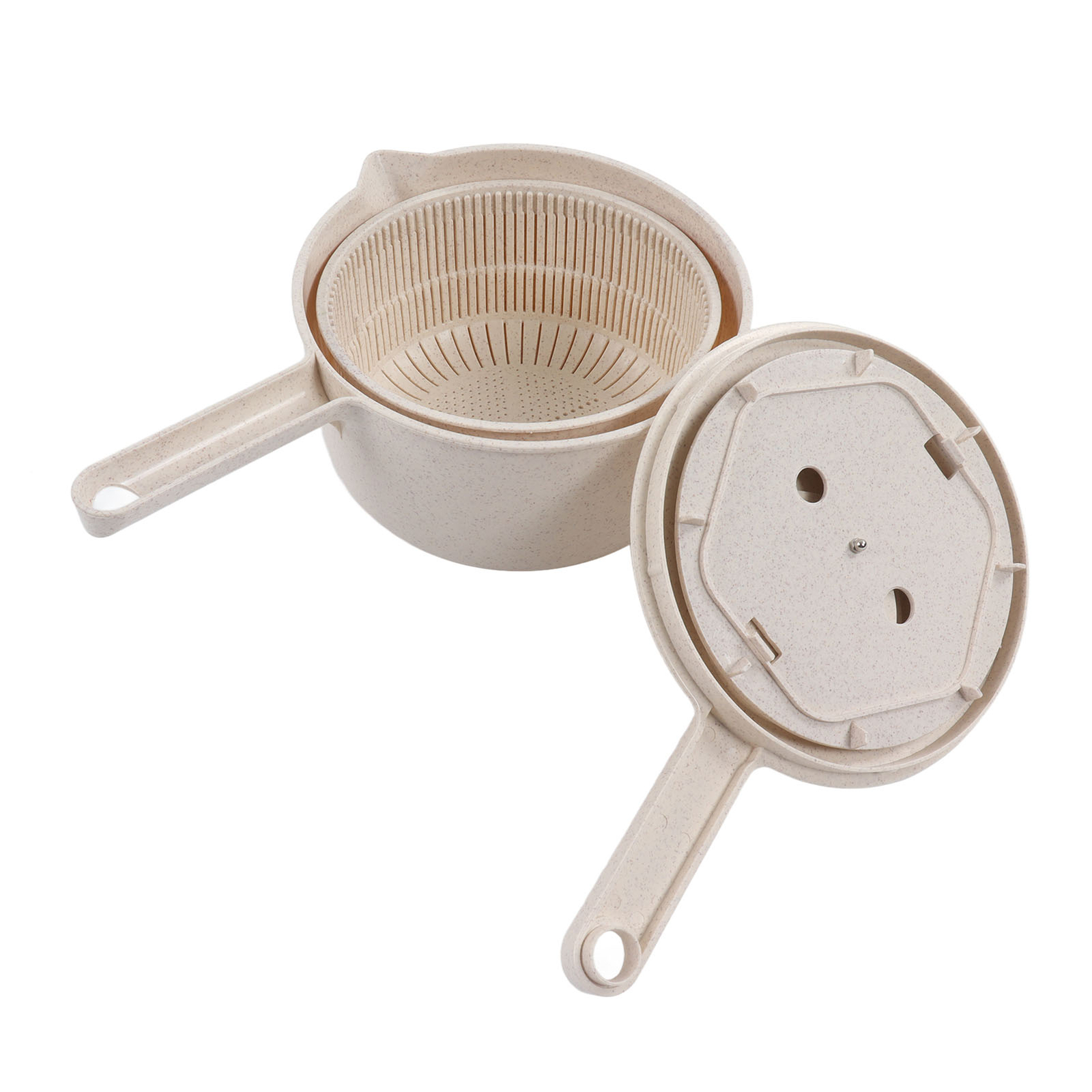 Small Salad Spinner BPA Multipurpose Vegetable Washer With Handle And Dr US-image