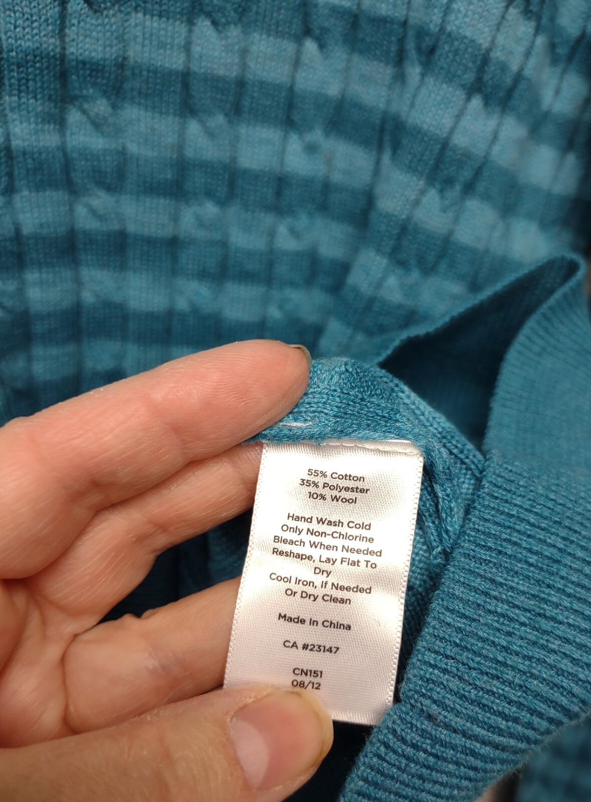 Talbots Womens Large Sweater Tonal Striped Cable Knit Long Sleeve Crew Neck eBay