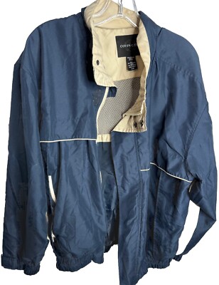 Covington Mens XL Bomber Jacket Blue Full Zip Pockets Lined Coat