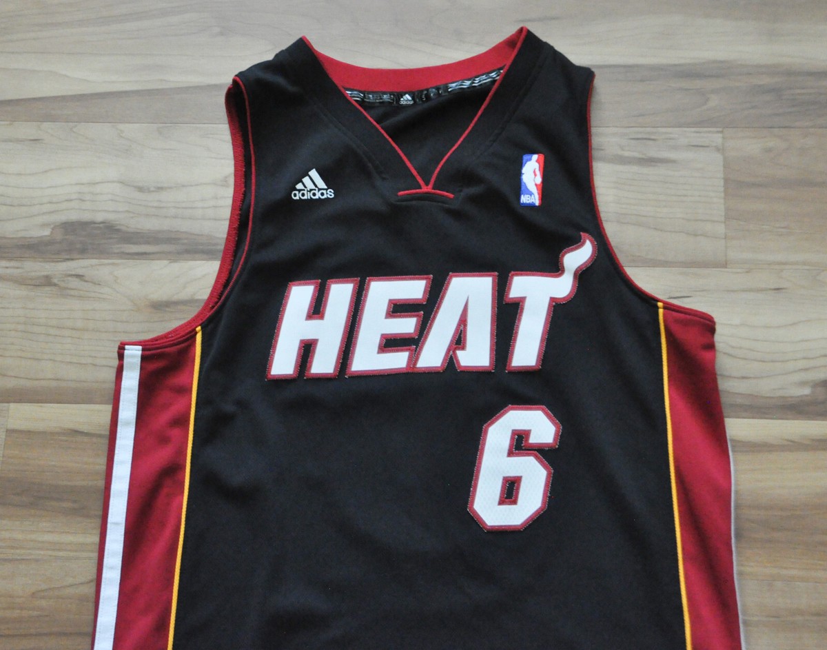 LeBron James Miami Heat Adidas Jersey Swingman Black NBA Sewn Men