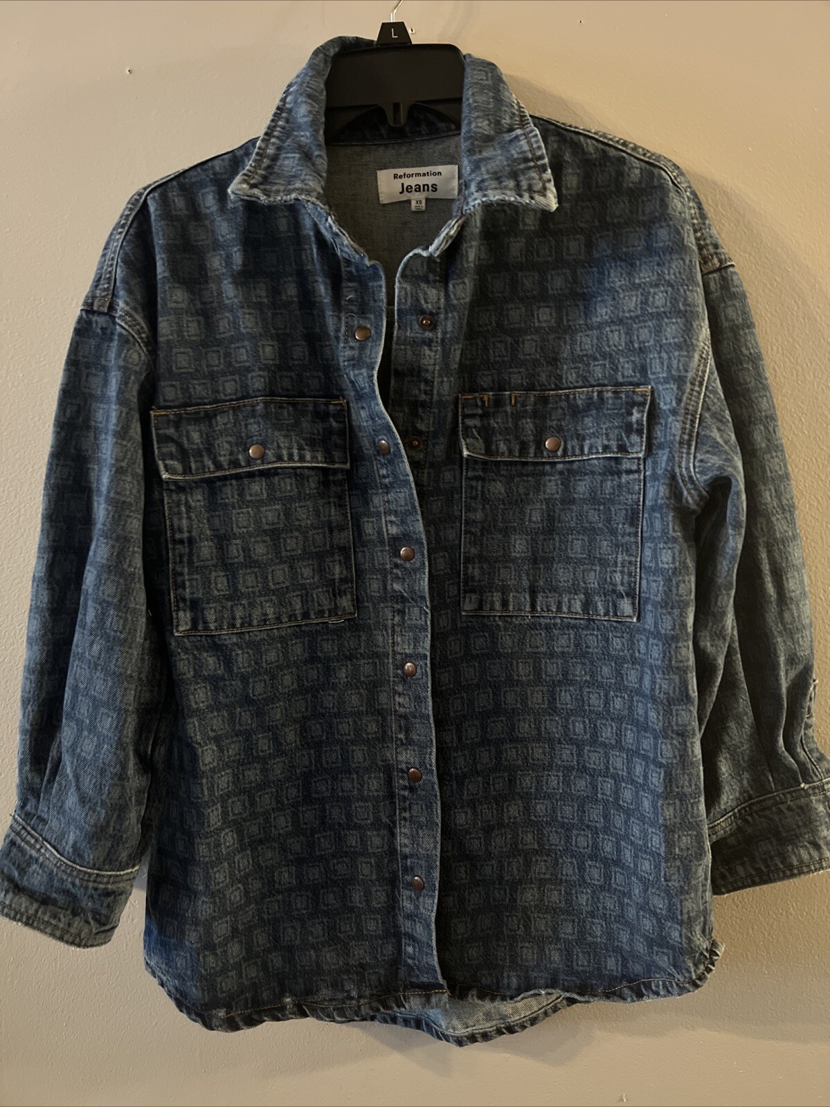 Camicia Reformation Jeans Lea Denim Bethesda Fila Tg XS centro commerciale SI oversize