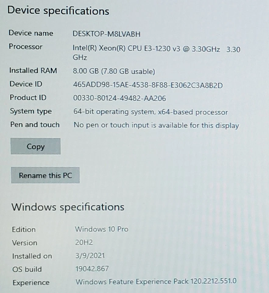 HP Z230 Workstation Intel Xeon E3-1230 v3 3.30GHz 8GB RAM 1TB HDD Windows 10 Pro - Image 2 of 4