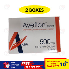2 X Aveflon 500mg 30's Treatment of Hemorrhoids  Piles FREE SHIP