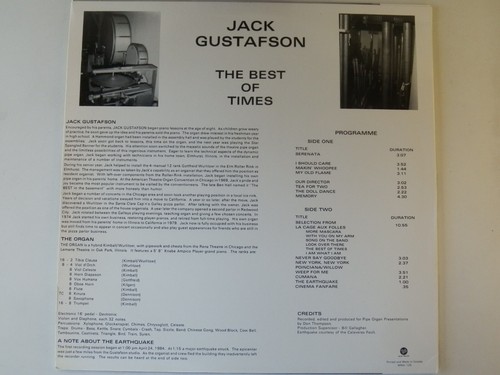 JACK GUSTAFSON - The best of times - Scarce ORGAN LP - Picture 2 of 2