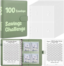 100 Sobres para Ahorro de Dinero Tamano A5 con Sobres de Efectivo Libro Desafíos