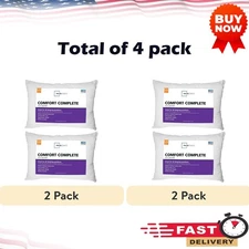 (4 pack) Comfort Complete Bed Pillow, Standard Antimicrobial, Hypoallergenic
