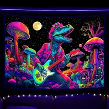 Blacklight UV Reactive Tapestry Trippy Neon Wall Hanging Glow in Dark Art Decors