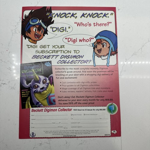 1999 Beckett Digimon Magazine Pages Print Ads Pop Art Trading Card Game TCG Lot - Picture 2 of 13