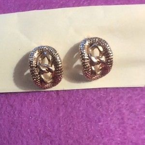 Vintage Gold Tone Chunky Earrings