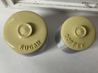 Vintage Kromex Aluminum Kitchen Canisters Sugar & Coffee Yellow Lids Estate Item — photo 2