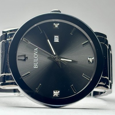 Bulova Millennia Gray Sunburst Diamond Dial Stainless Men s 42mm Watch 98D158