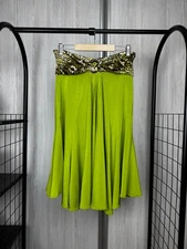 Roberto Cavalli Just Cavalli snake green pleated skirt sz 42