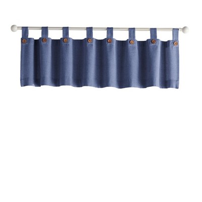 Elrene Home Fashions Tucker Solid Button Window Curtain Valance 60''x15''
