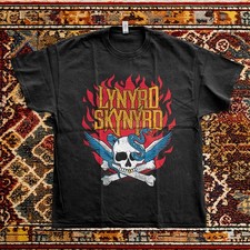New Lynyrd Skynyrd Skull Snake Unisex Black Cotton T-shirt S-5XL