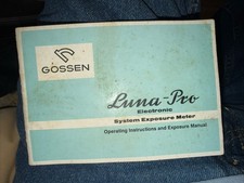 Gossen Luna-Pro Electronic System Exposure Meter Operating Instructions Manual