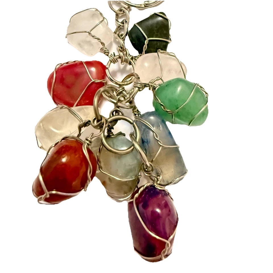 Llavero para mujer CRYSTAL CLUSTER ¡NUEVO! Llavero cuarzo amatista tono plata Foto 2 de 4