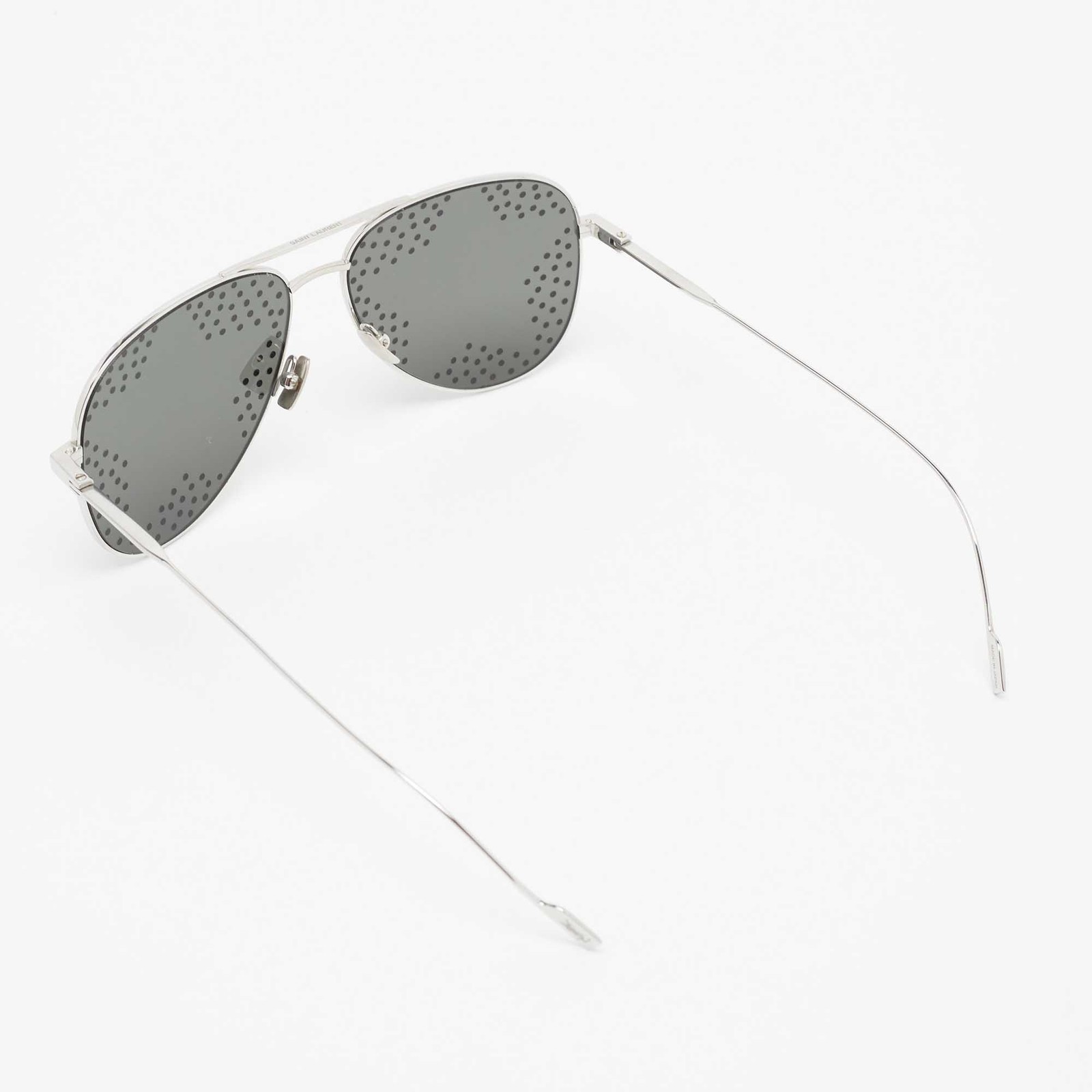 Occhiali da sole aviatore Saint Laurent Paris tono argento grigio SL193T cristallo
