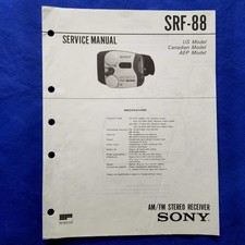 SONY SRF-88 Service Manual Original Paper OEM Repair Guide - USA