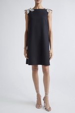 AUTH Oscar de la Renta Sequin Fern Detail Sleeveless Shift Dress Size 12 US