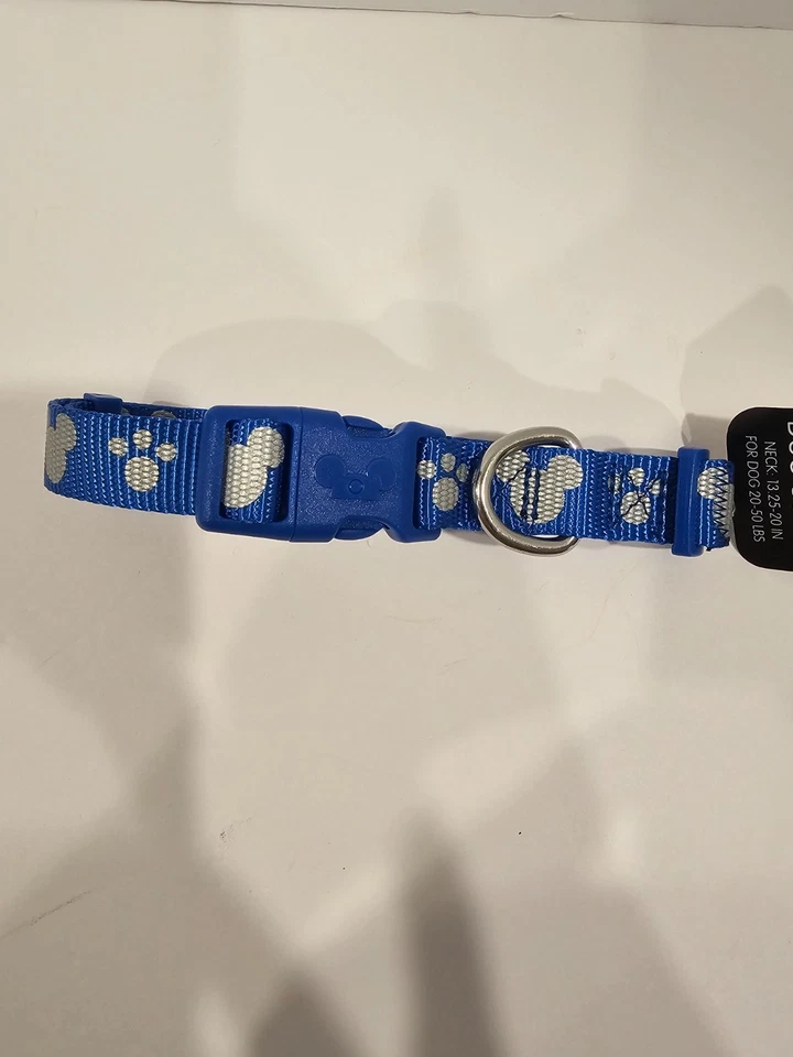 Collar reflectante para perro Disney Parks Tails Mickey Icon AZUL hasta 50 libras nuevo con etiquetas Foto 3 de 3