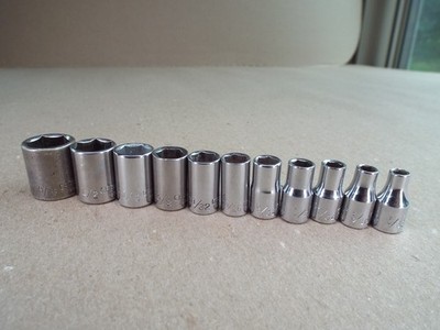VTG 11 PC Craftsman SAE Socket 5/32'' - 9/16'' USA 1/4'' Dr Ready 4 Use (Read)