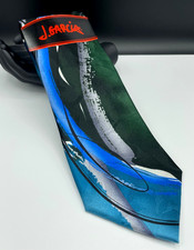 J. GARCIA Men's Silk Tie  Green  Guy with Exploding Nose  NEW MSRP: 38.00