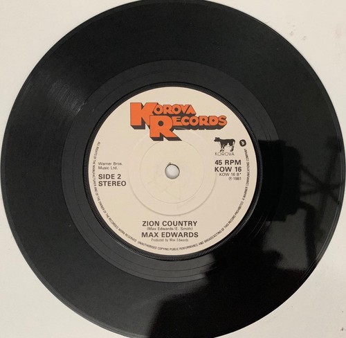 MAX EDWARDS Rockers Arena / Zion Country ROOTS REGGAE 1981 P/S Korova KOW16 MINT - Picture 6 of 6