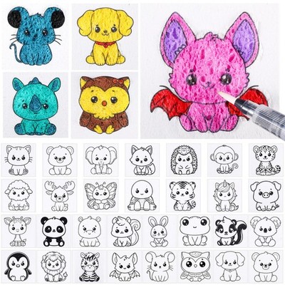 30pcs Pre-Designed Magical Foam Texture 3x3 Inch White Foam Cards Texture Pai...