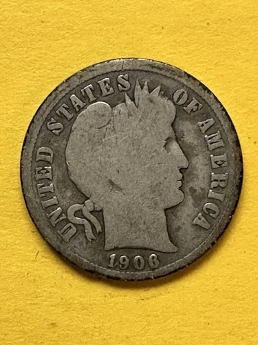 1906-O Barber Dime. 90% Silver. Good Condition. Charity Auction/Animal Rescue.