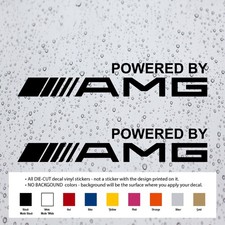 2x Powered By Classic Amg Decal Sticker 1990-2010 Fits Mercedes-amg Car