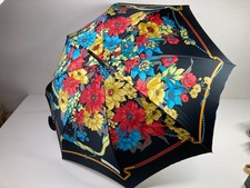 Christian Dior Floral Long Umbrella Vintage Rare 85cm Colorful Pattern Logo