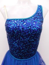Dance Pre-Owned Costume Costume Gallery 16385 Large Adult Blue Dress Jazz
