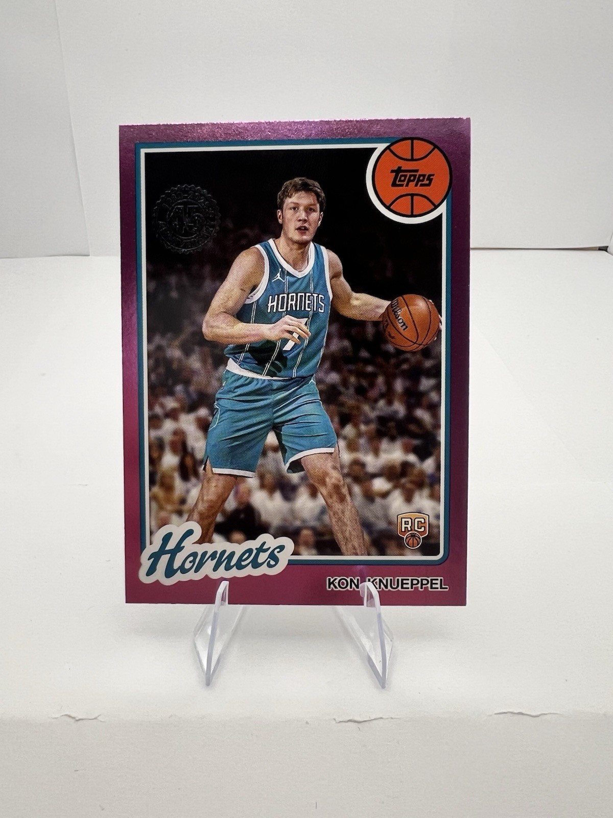 2025-26 Topps Kon Knueppel 1980 45 Anniversary #80BK-53 Rookie RC Pink Holo Foil