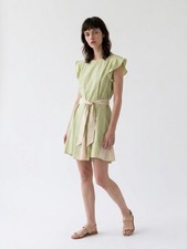 Umgee RUFFLE SLEEVE GODET DRESS PISTACHIO (NEW)