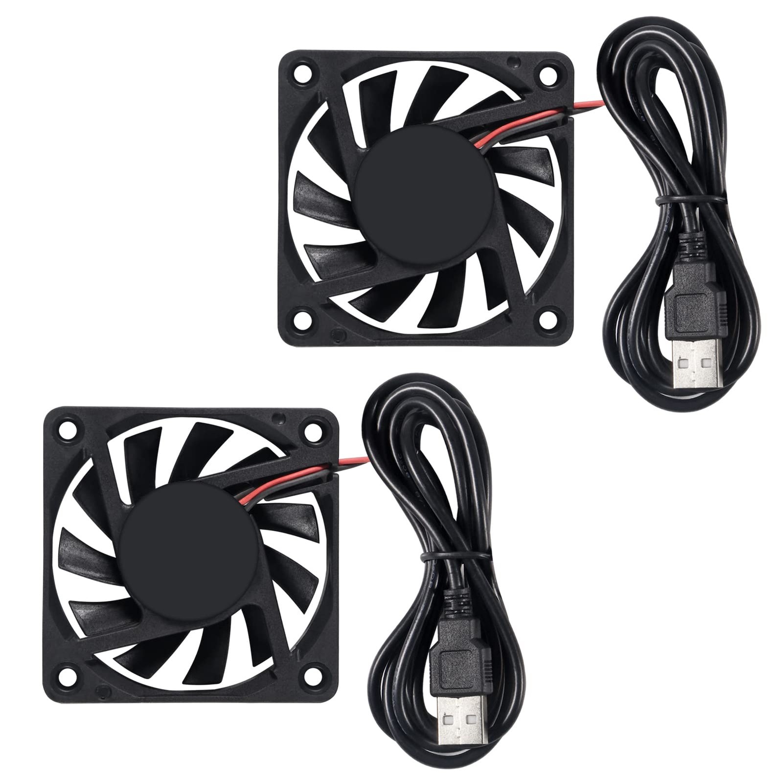 Ventilateur USB DC sans balais lot de 2 refroidisseurs 5V noirs pour boîtier PC