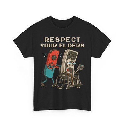 Respect Your Elders T-Shirt, Gaming Funny Gamer Controller 80s T-Shirt