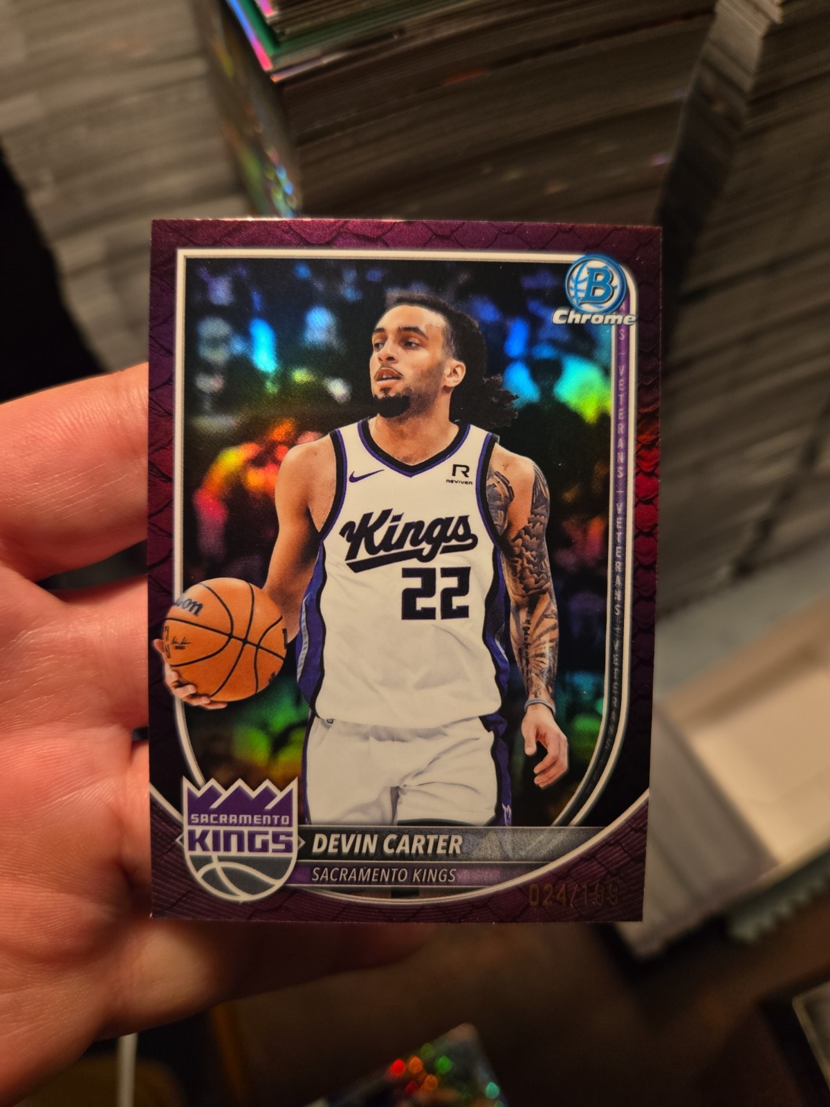 2025-26 Bowman #BCV-197 Devin Carter Chrome Fuchsia Refractors #/199